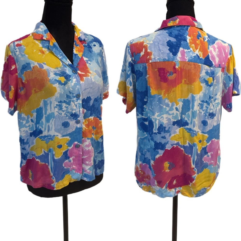 Jams World Colorful Floral Button Down Shirt
